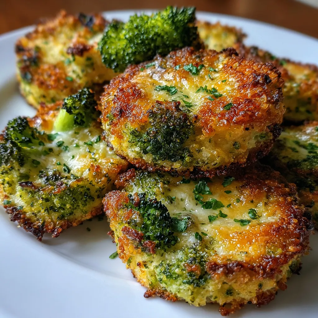 Low Carb Crispy Broccoli Cheese Bites with Golden Parmesan Coating - main view
